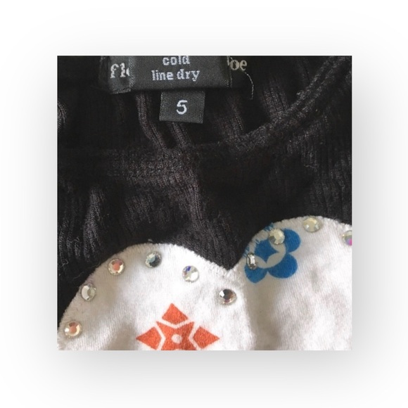 Flowers by Zoe ꕥ Handbag Patch Crystal Embellish Top ꕥ Black Colorful Print ꕥ 5 - Picture 6 of 12